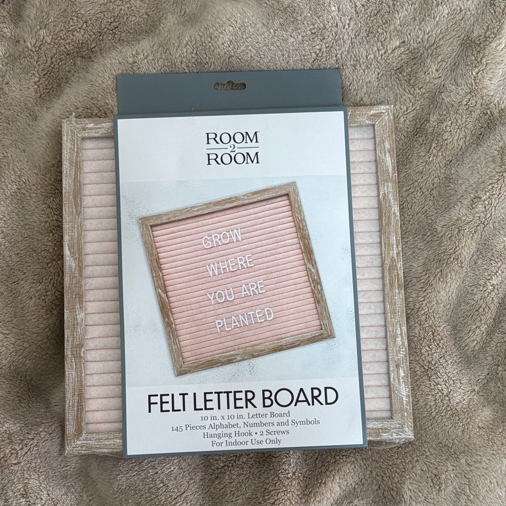 Pink Felt Letter Board with wood like border